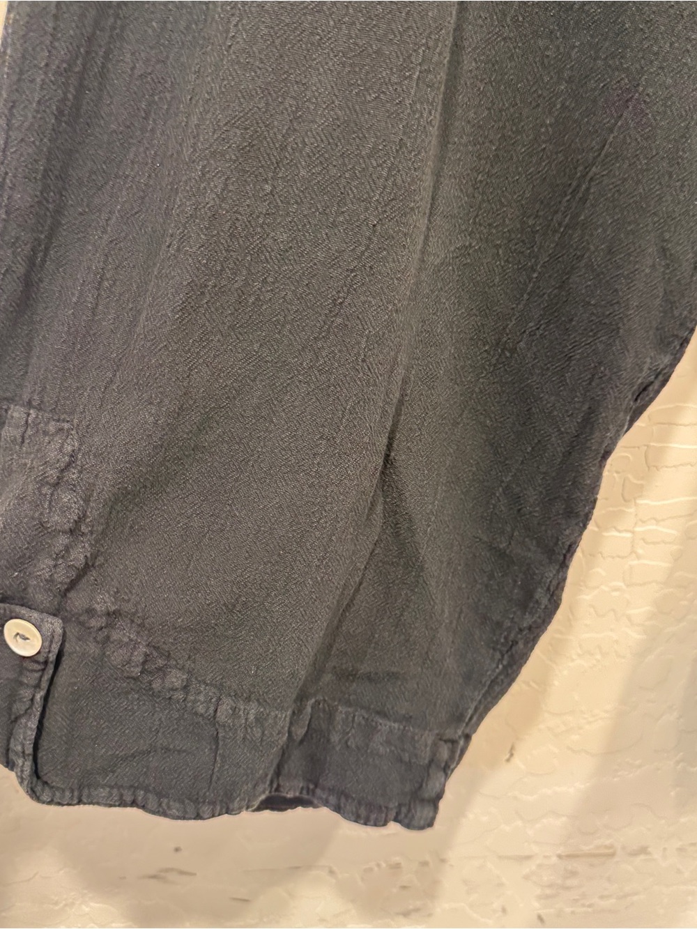 Oh My Gauze! Black Cropped Gauze Cropped Pants Womens 3 XXL Lagenlook Minimalist - Picture 3 of 7